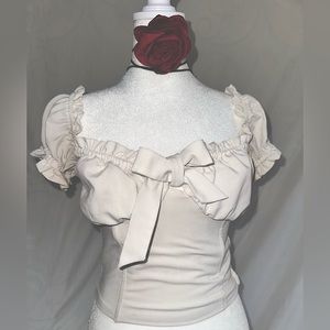 Elegant Cream Ruffle Top